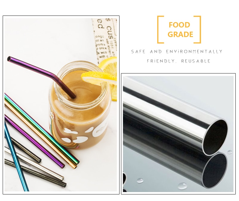 14 pcs Metal Reusable 304 Stainless Steel Straws Straight Bent Drinking Straw With Case Cleaning Brush Set Party Bar accessory 14 pcs Metal Reusable 304 Stainless Steel Straws Straight Bent Drinking Straw With Case Cleaning Brush Set Party Bar accessory