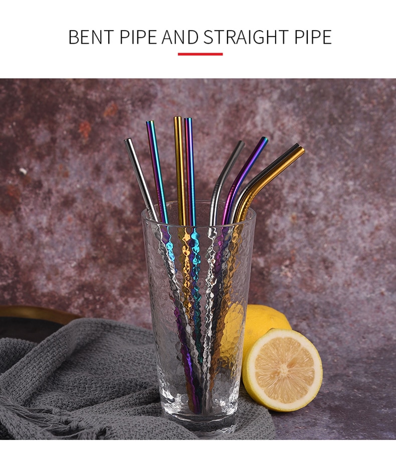 Reusable Metal Drinking Straws 4/8Pcs 304 Stainless Steel Sturdy Bent Straight Drinks Straw Reusable Metal Drinking Straws 4/8Pcs 304 Stainless Steel Sturdy Bent Straight Drinks Straw