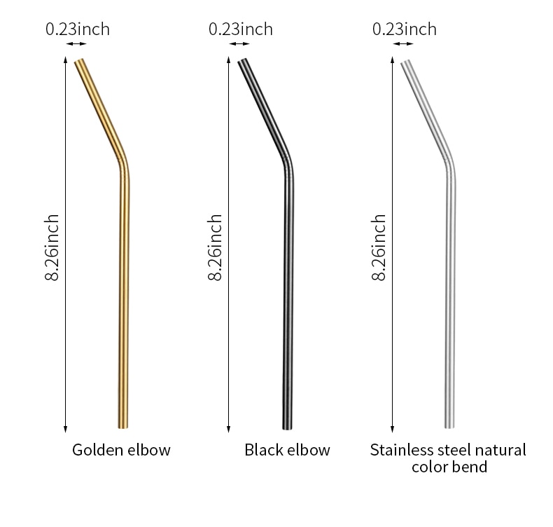 Reusable Metal Drinking Straws 4/8Pcs 304 Stainless Steel Sturdy Bent Straight Drinks Straw Reusable Metal Drinking Straws 4/8Pcs 304 Stainless Steel Sturdy Bent Straight Drinks Straw
