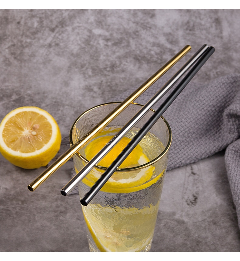 Reusable Metal Drinking Straws 4/8Pcs 304 Stainless Steel Sturdy Bent Straight Drinks Straw Reusable Metal Drinking Straws 4/8Pcs 304 Stainless Steel Sturdy Bent Straight Drinks Straw