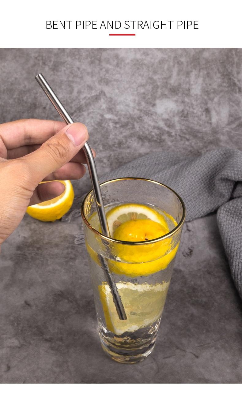 Reusable Metal Drinking Straws 4/8Pcs 304 Stainless Steel Sturdy Bent Straight Drinks Straw Reusable Metal Drinking Straws 4/8Pcs 304 Stainless Steel Sturdy Bent Straight Drinks Straw