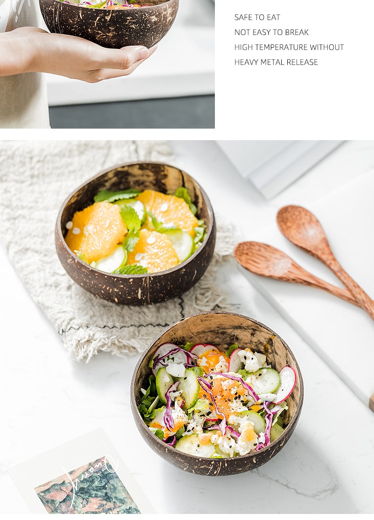 Creative Natural Coconut Wood Bowl Eco Friendly Fruit Salad Noodles Rice Ice Cream Wood Bowl Art Crafts Decoration Creative Natural Coconut Wood Bowl Eco Friendly Fruit Salad Noodles Rice Ice Cream Wood Bowl Art Crafts Decoration