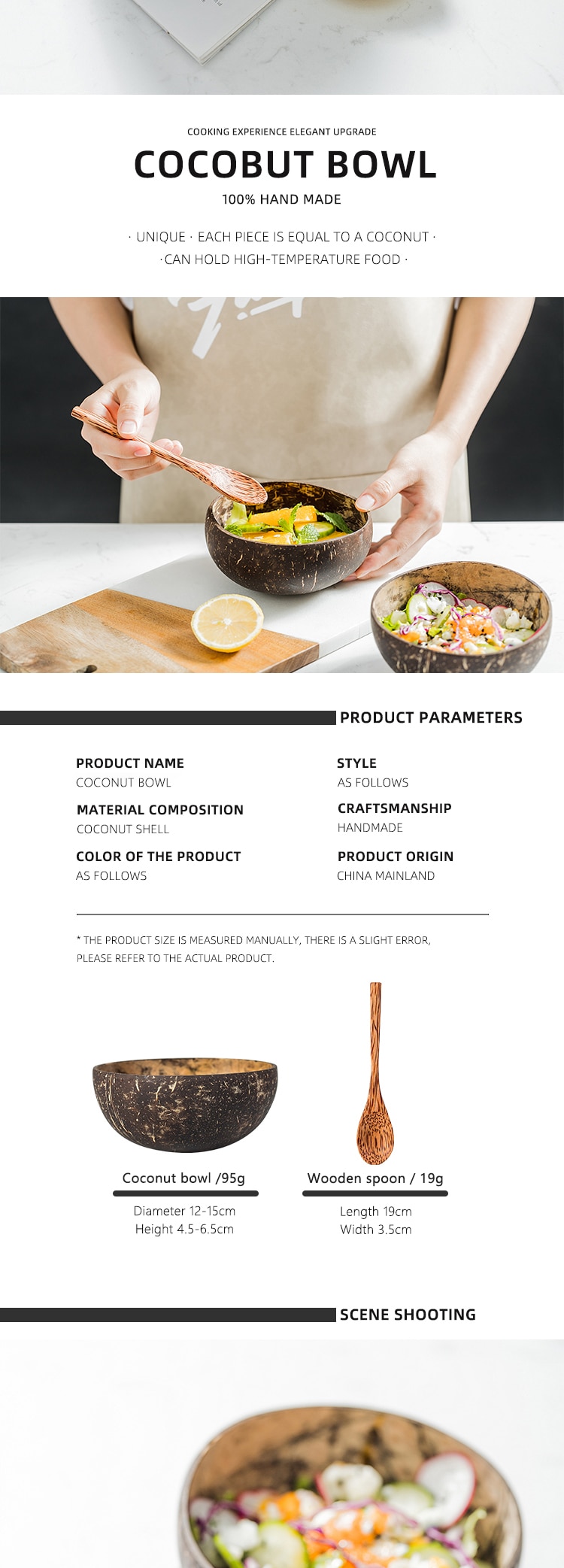 Creative Natural Coconut Wood Bowl Eco Friendly Fruit Salad Noodles Rice Ice Cream Wood Bowl Art Crafts Decoration Creative Natural Coconut Wood Bowl Eco Friendly Fruit Salad Noodles Rice Ice Cream Wood Bowl Art Crafts Decoration