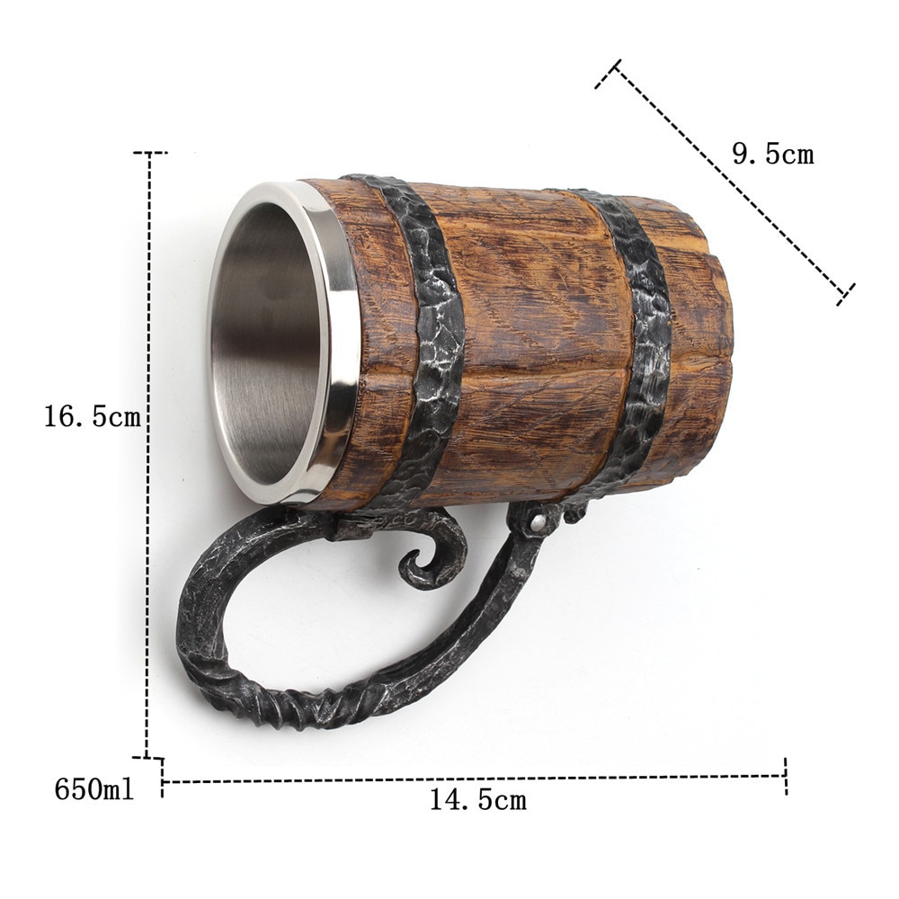 Wooden barrel Stainless Steel Resin 3D Beer Mug Goblet Game Tankard Coffee Cup Wine Glass Mugs 650ml BEST GOT Gift Wooden barrel Stainless Steel Resin 3D Beer Mug Goblet Game Tankard Coffee Cup Wine Glass Mugs 650ml BEST GOT Gift