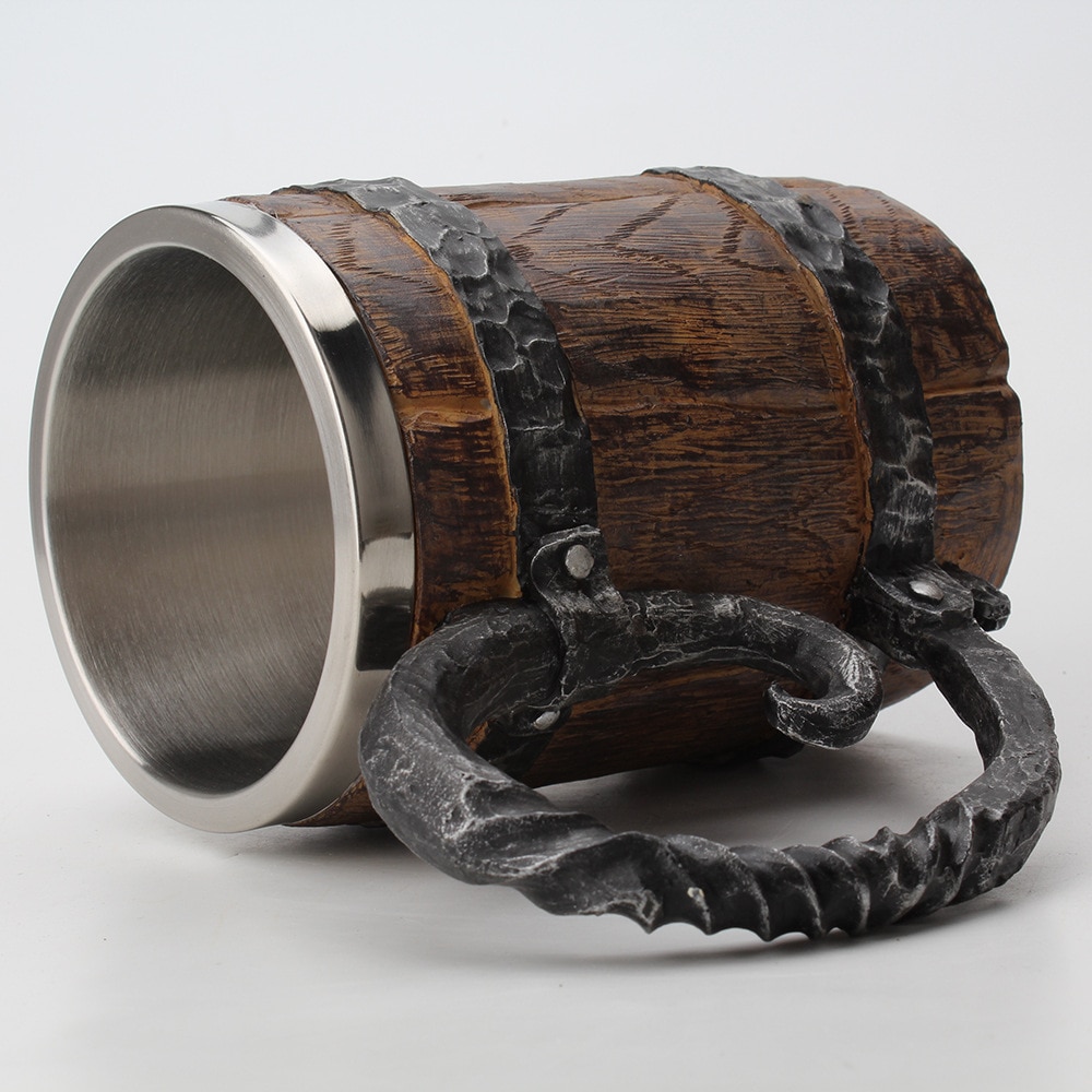 Wooden barrel Stainless Steel Resin 3D Beer Mug Goblet Game Tankard Coffee Cup Wine Glass Mugs 650ml BEST GOT Gift Wooden barrel Stainless Steel Resin 3D Beer Mug Goblet Game Tankard Coffee Cup Wine Glass Mugs 650ml BEST GOT Gift
