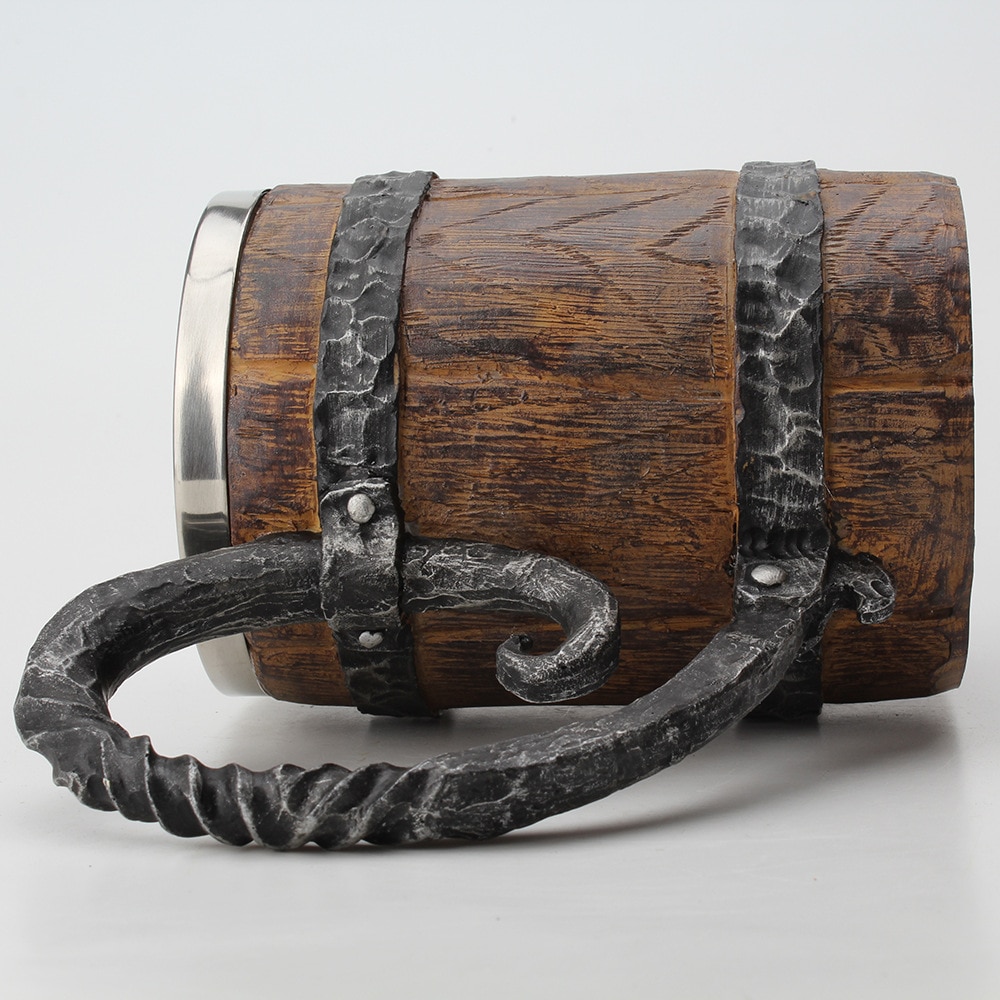 Wooden barrel Stainless Steel Resin 3D Beer Mug Goblet Game Tankard Coffee Cup Wine Glass Mugs 650ml BEST GOT Gift Wooden barrel Stainless Steel Resin 3D Beer Mug Goblet Game Tankard Coffee Cup Wine Glass Mugs 650ml BEST GOT Gift