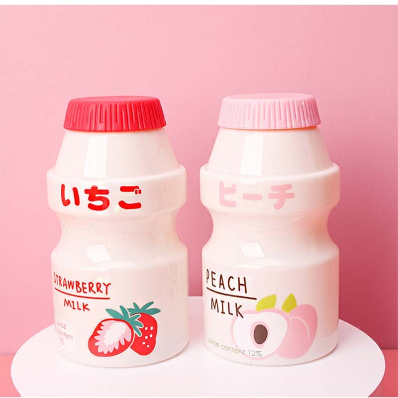480ml Plastic Water Bottle Tour Drinking Bottle Yakult Shape Cute Kawaii Milk Carton Shaker Bottle for Kids/Girl/Adult Glass 480ml Plastic Water Bottle Tour Drinking Bottle Yakult Shape Cute Kawaii Milk Carton Shaker Bottle for Kids/Girl/Adult Glass