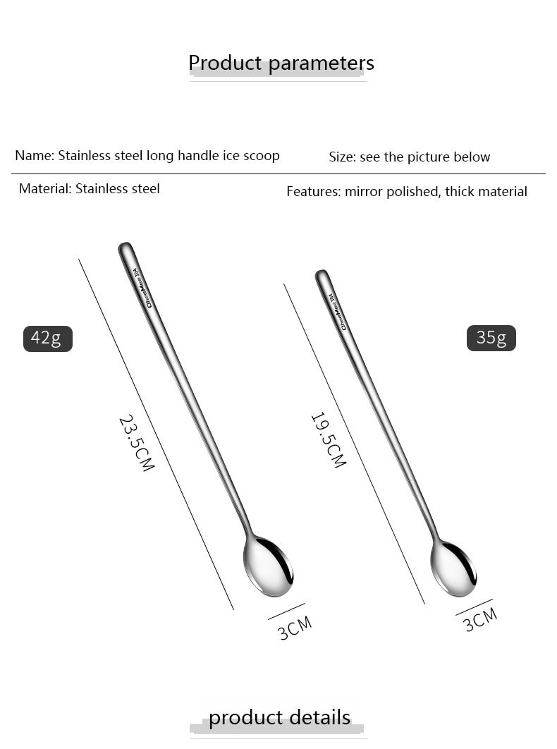 304 Stainless steel dinnerware set spoon tea spoon Dessert coffee ice cream spoons Kitchen accessories Bar tools new long handle 304 Stainless steel dinnerware set spoon tea spoon Dessert coffee ice cream spoons Kitchen accessories Bar tools new long handle