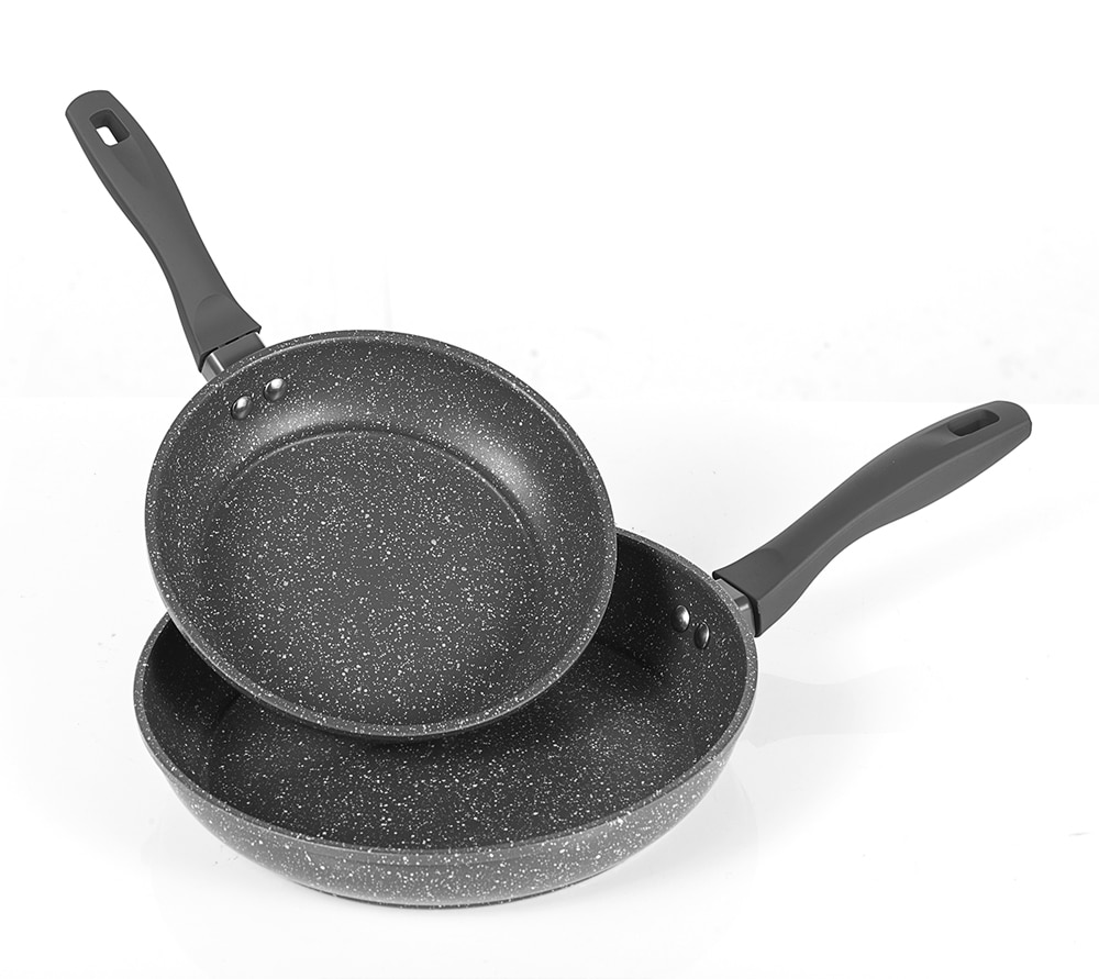 100% PFOA Free Stone-Derived NonStick Frying Pan Coating 5 Layers Bottom Soft Handle Aluminum Dishwasher Safe Cooking Pan Set 100% PFOA Free Stone-Derived NonStick Frying Pan Coating 5 Layers Bottom Soft Handle Aluminum Dishwasher Safe Cooking Pan Set