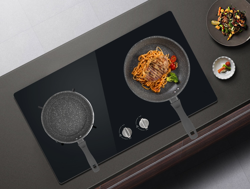 100% PFOA Free Stone-Derived NonStick Frying Pan Coating 5 Layers Bottom Soft Handle Aluminum Dishwasher Safe Cooking Pan Set 100% PFOA Free Stone-Derived NonStick Frying Pan Coating 5 Layers Bottom Soft Handle Aluminum Dishwasher Safe Cooking Pan Set
