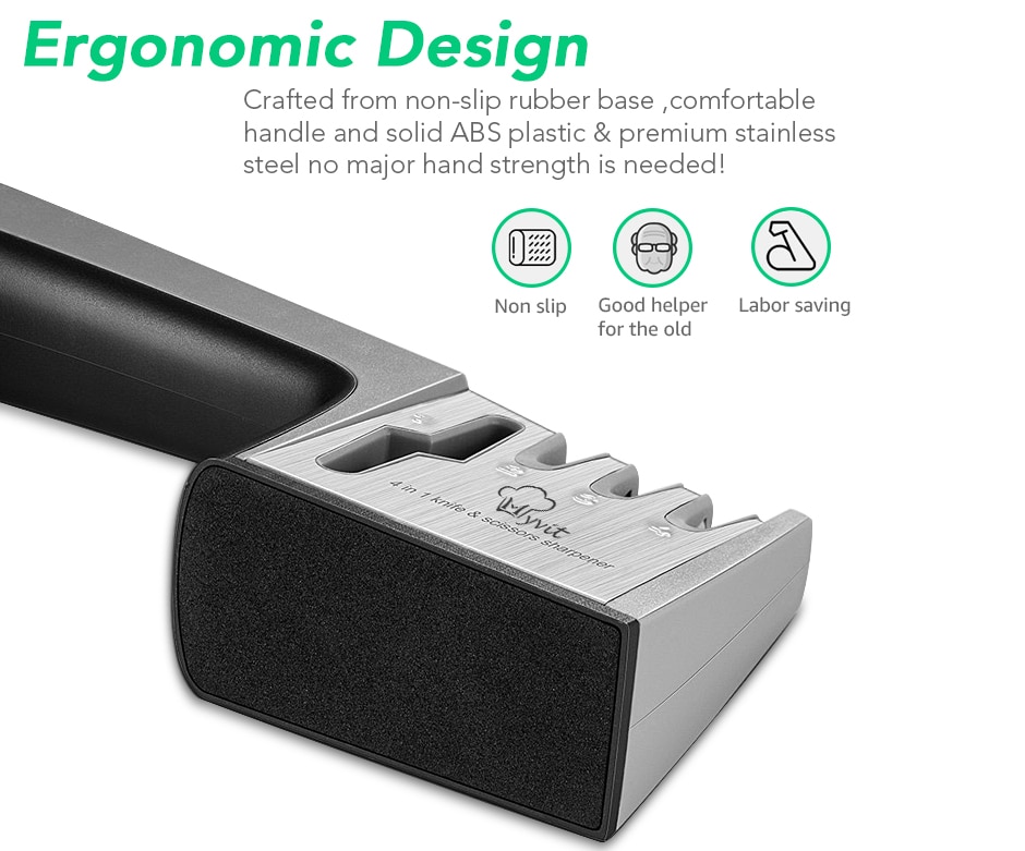Knife Sharpener 4 in 1 Diamond Coated&Fine Rod Knife Shears and Scissors Sharpening stone System Stainless Steel Blades Knife Sharpener 4 in 1 Diamond Coated&Fine Rod Knife Shears and Scissors Sharpening stone System Stainless Steel Blades