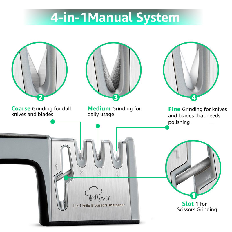 Knife Sharpener 4 in 1 Diamond Coated&Fine Rod Knife Shears and Scissors Sharpening stone System Stainless Steel Blades Knife Sharpener 4 in 1 Diamond Coated&Fine Rod Knife Shears and Scissors Sharpening stone System Stainless Steel Blades