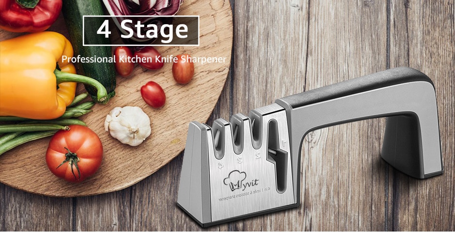 Knife Sharpener 4 in 1 Diamond Coated&Fine Rod Knife Shears and Scissors Sharpening stone System Stainless Steel Blades Knife Sharpener 4 in 1 Diamond Coated&Fine Rod Knife Shears and Scissors Sharpening stone System Stainless Steel Blades