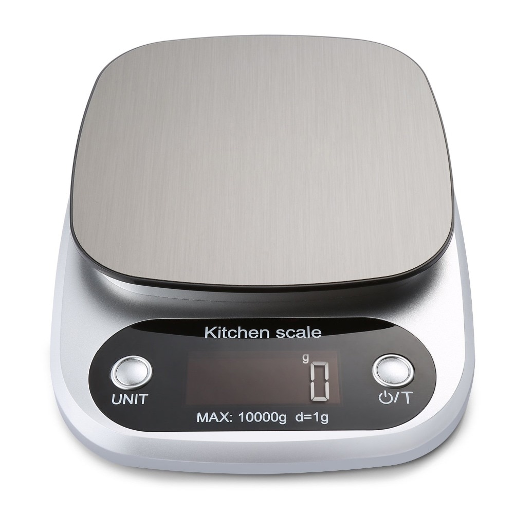 Digital Kitchen Scale 10kg Food Scale Multifunction Weight Scale Electronic Baking & Cooking Scale with LCD Display Silver Digital Kitchen Scale 10kg Food Scale Multifunction Weight Scale Electronic Baking & Cooking Scale with LCD Display Silver