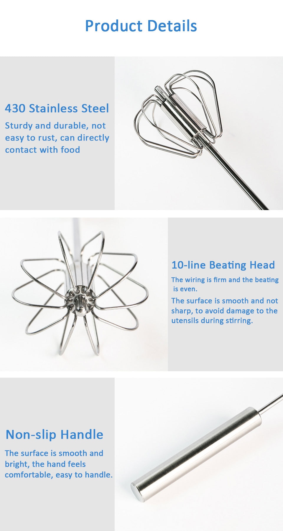 Semi-automatic Egg Beater 304 Stainless Steel Egg Whisk Manual Hand Mixer Self Turning Egg Stirrer Kitchen Accessories Egg Tools Semi-automatic Egg Beater 304 Stainless Steel Egg Whisk Manual Hand Mixer Self Turning Egg Stirrer Kitchen Accessories Egg Tools