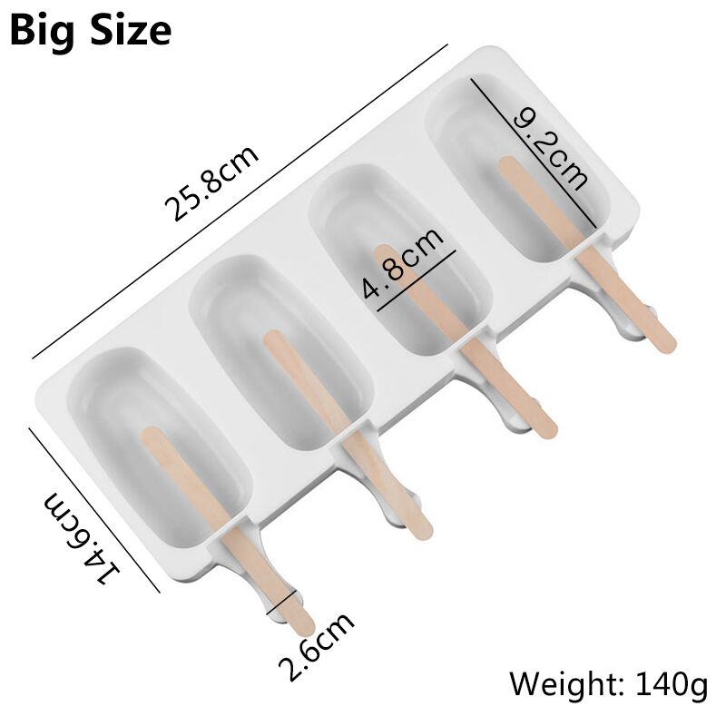 Food Safe Silicone Ice Cream Molds 4 Cell Frozen Ice Cube Molds Popsicle Maker DIY Homemade Freezer Ice Lolly Mould Food Safe Silicone Ice Cream Molds 4 Cell Frozen Ice Cube Molds Popsicle Maker DIY Homemade Freezer Ice Lolly Mould