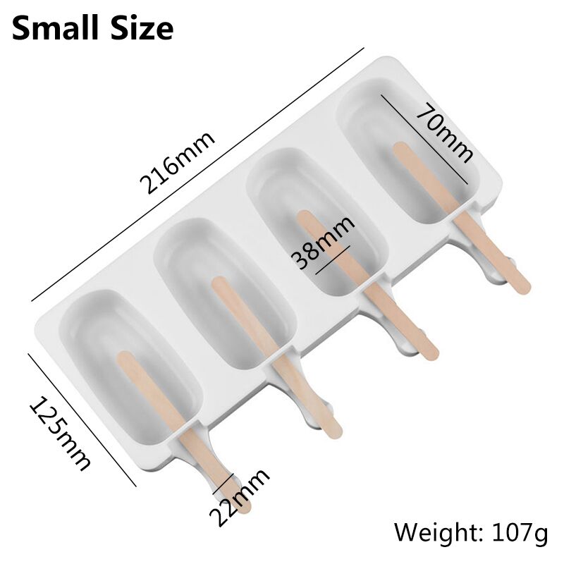 Food Safe Silicone Ice Cream Molds 4 Cell Frozen Ice Cube Molds Popsicle Maker DIY Homemade Freezer Ice Lolly Mould Food Safe Silicone Ice Cream Molds 4 Cell Frozen Ice Cube Molds Popsicle Maker DIY Homemade Freezer Ice Lolly Mould