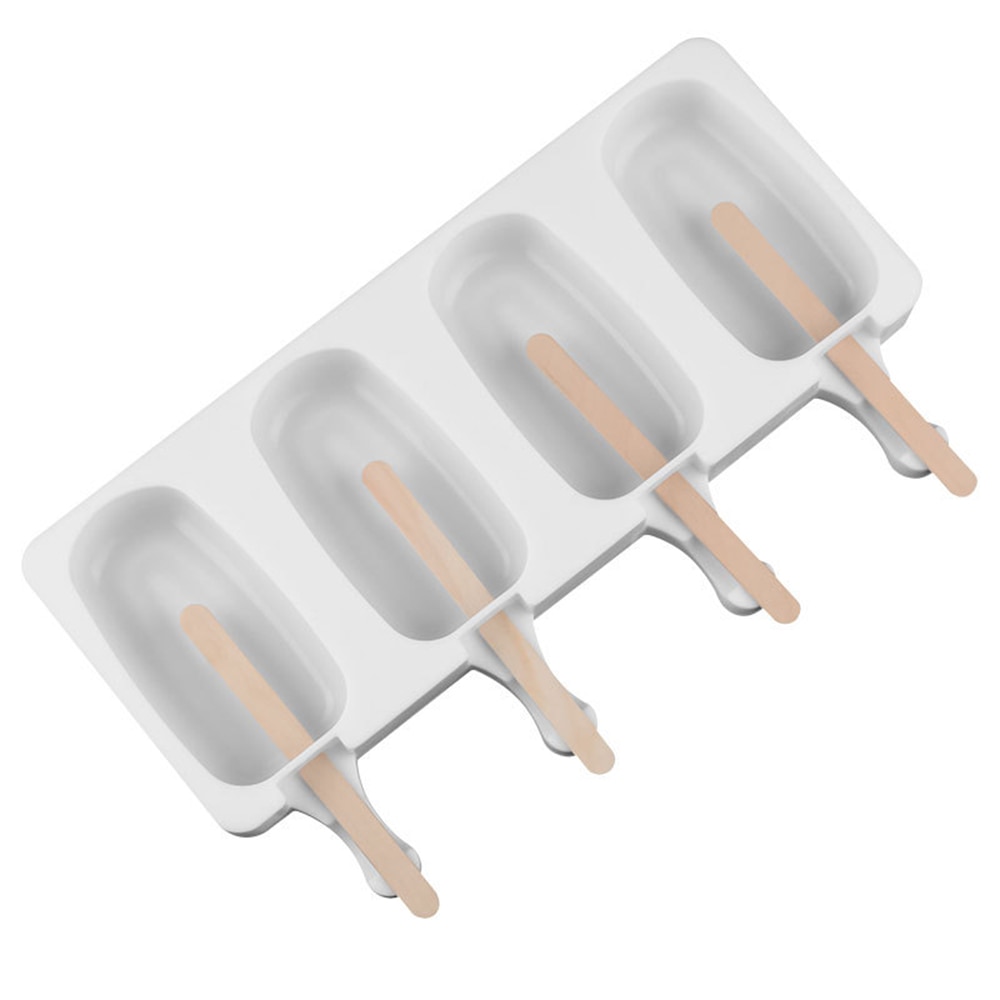 Food Safe Silicone Ice Cream Molds 4 Cell Frozen Ice Cube Molds Popsicle Maker DIY Homemade Freezer Ice Lolly Mould Food Safe Silicone Ice Cream Molds 4 Cell Frozen Ice Cube Molds Popsicle Maker DIY Homemade Freezer Ice Lolly Mould