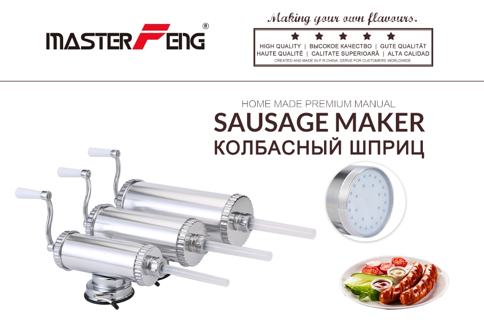1.0kg /1.5kg /2.5kg homemade sausage maker meat stuffer with suction base and 4 sausage filling funnels 1.0kg /1.5kg /2.5kg homemade sausage maker meat stuffer with suction base and 4 sausage filling funnels