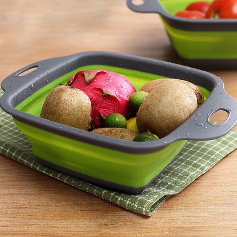 Foldable Fruit Vegetable Washing Basket Strainer Portabl Silicone Colander Collapsible Drainer With Handle Kitchen Tools Foldable Fruit Vegetable Washing Basket Strainer Portabl Silicone Colander Collapsible Drainer With Handle Kitchen Tools