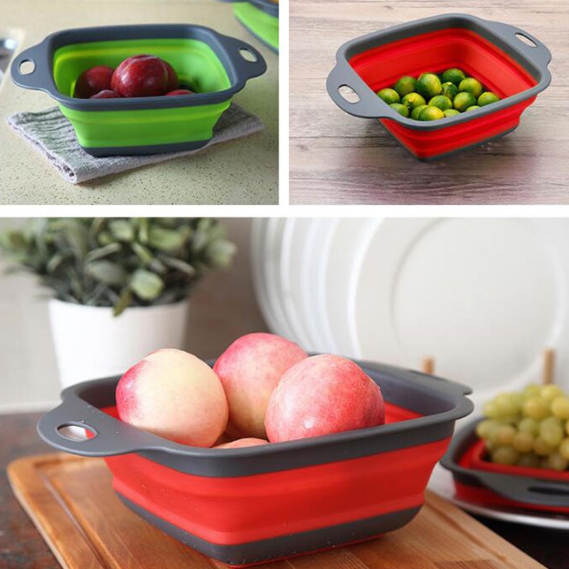 Foldable Fruit Vegetable Washing Basket Strainer Portabl Silicone Colander Collapsible Drainer With Handle Kitchen Tools Foldable Fruit Vegetable Washing Basket Strainer Portabl Silicone Colander Collapsible Drainer With Handle Kitchen Tools