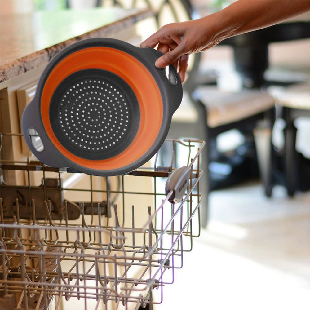 Foldable Silicone Colander Fruit Vegetable Washing Basket Strainer Strainer Collapsible Drainer With Handle Kitchen Tools Foldable Silicone Colander Fruit Vegetable Washing Basket Strainer Strainer Collapsible Drainer With Handle Kitchen Tools