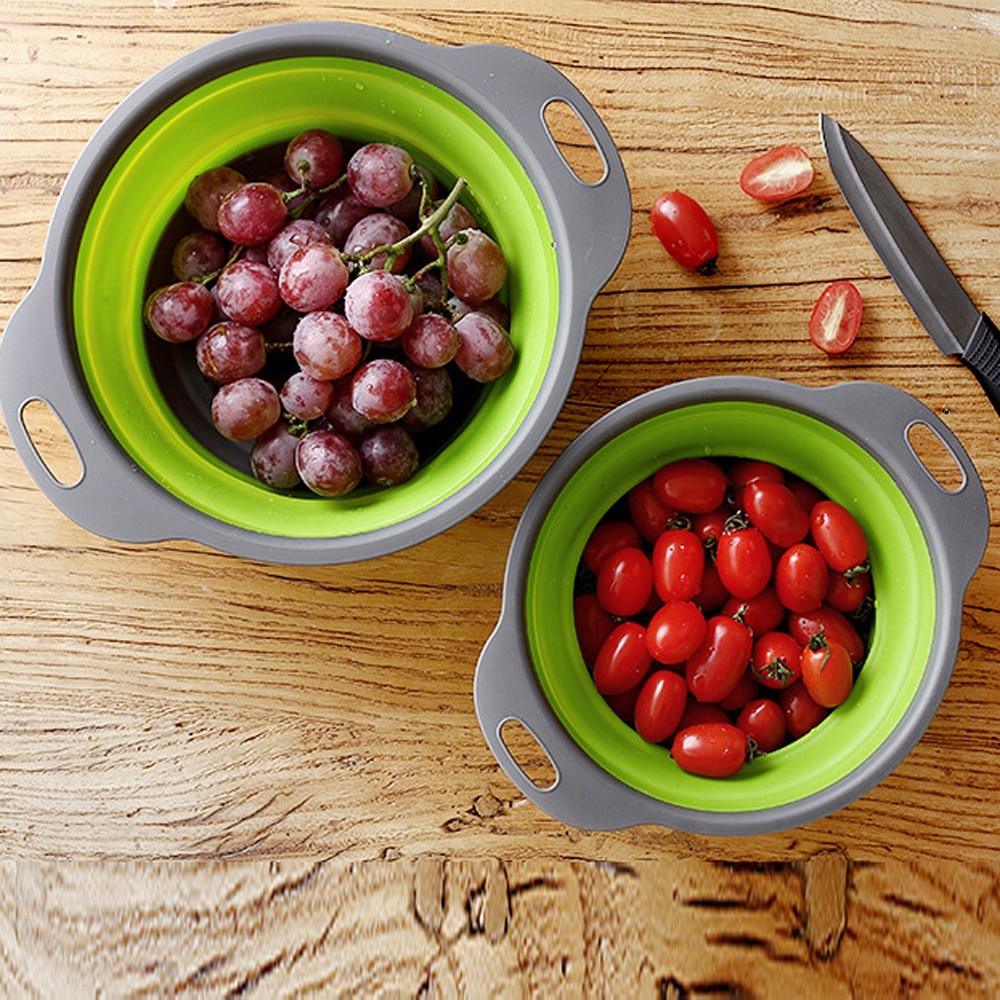 Foldable Silicone Colander Fruit Vegetable Washing Basket Strainer Strainer Collapsible Drainer With Handle Kitchen Tools Foldable Silicone Colander Fruit Vegetable Washing Basket Strainer Strainer Collapsible Drainer With Handle Kitchen Tools
