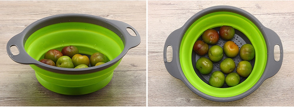 Foldable Silicone Colander Fruit Vegetable Washing Basket Strainer Strainer Collapsible Drainer With Handle Kitchen Tools Foldable Silicone Colander Fruit Vegetable Washing Basket Strainer Strainer Collapsible Drainer With Handle Kitchen Tools