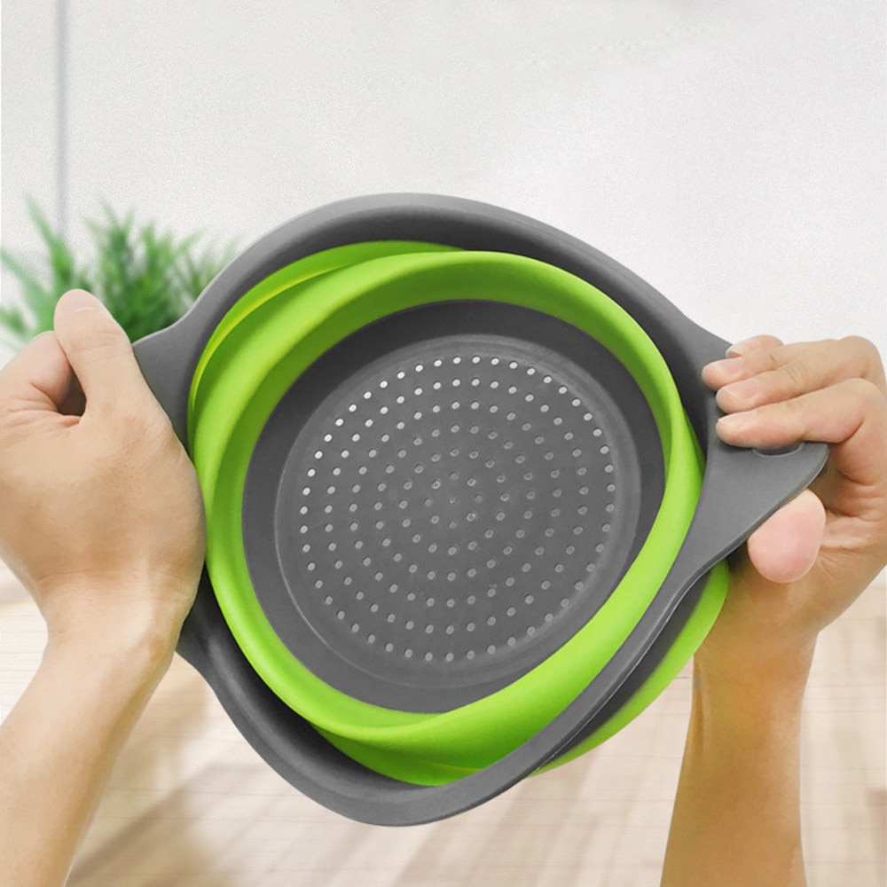 Foldable Silicone Colander Fruit Vegetable Washing Basket Strainer Strainer Collapsible Drainer With Handle Kitchen Tools Foldable Silicone Colander Fruit Vegetable Washing Basket Strainer Strainer Collapsible Drainer With Handle Kitchen Tools
