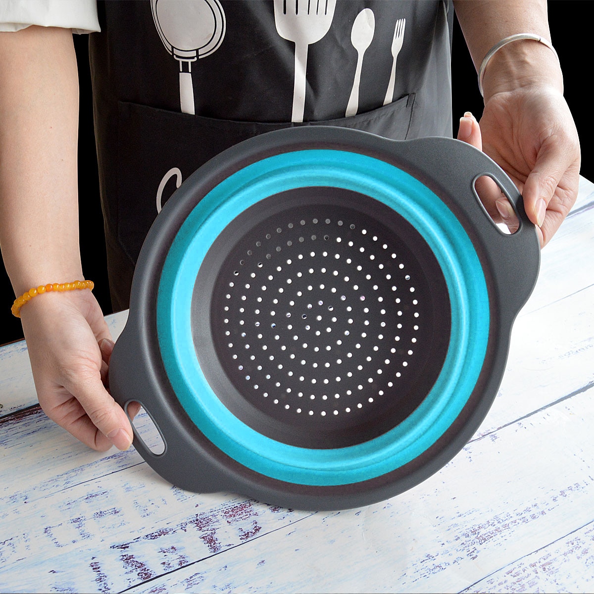 Foldable Silicone Colander Fruit Vegetable Washing Basket Strainer Strainer Collapsible Drainer With Handle Kitchen Tools Foldable Silicone Colander Fruit Vegetable Washing Basket Strainer Strainer Collapsible Drainer With Handle Kitchen Tools